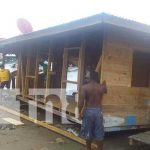 Casas afectadas en Bilwi por una marejada en el barrio El Muelle