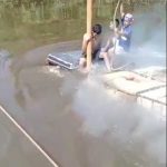 Se vuelven virales ‘en su yipeta’ al cruzar un río Foto: Se vuelven virales 'en su yipeta' al cruzar un río (VIDEO) / TikTok