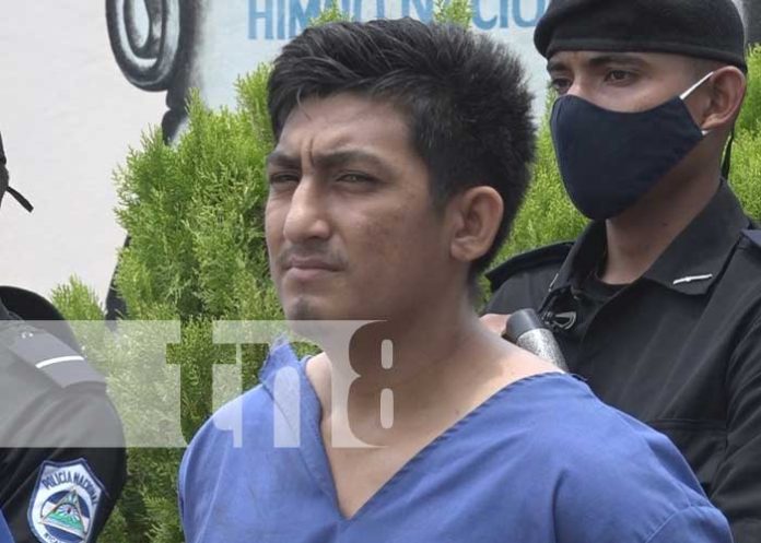 Presentación del delincuente que robó 20 mil córdobas en Rivas