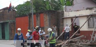 Vivienda cuyo techo se derrumbó en la ciudad de León