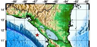 Imagen de INETER sobre temblor en el Pacífico de Nicaragua