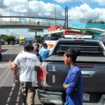 Niño y joven motociclista lesionados tras accidente en Tipitapa Escena del accidente donde un niño salió lastimado en Tipitapa