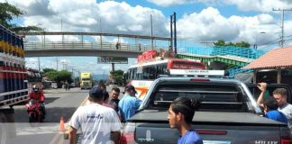 Escena del accidente donde un niño salió lastimado en Tipitapa