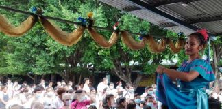 Acto en colegio de Tipitapa por la Cruzada Nacional de Alfabetización