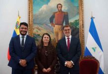Ministros del Gobierno en Venezuela se reunió con la embajadora de Nicaragua
