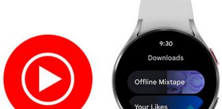 YouTube Music para relojes inteligentes de Samsung.