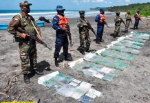 Ejército de Nicaragua incauta 211 paquetes rectangulares de cocaína en Tola, Rivas Ejército de Nicaragua incauta 211 paquetes rectangulares de cocaína en Tola, Rivas