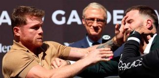 Canelo Álvarez y Caleb Plant no pudieron esperar el 6 de noviembre para pelear.