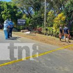 Tres personas pierden la vida en trágico accidente en Masaya Escena de un mortal accidente de tránsito en Masaya