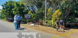 Escena de un mortal accidente de tránsito en Masaya