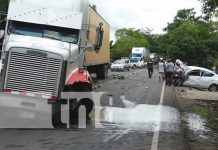 Lugar de un fuerte accidente de tránsito en Estelí