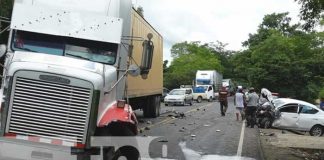 Lugar de un fuerte accidente de tránsito en Estelí
