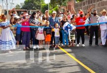 Estrenan tres calles recarpeteadas en el barrio Carlos Fonseca, Managua Nuevas calles para mejoría de las familias en Managua