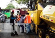 Barrio Augusto C. Sandino con nuevas calles pavimentadas Proceso de construcción o mejoramiento de calles en Managua