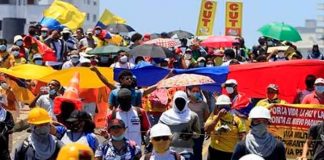 Jornada de protestas contra la agenda neoliberal del presidente Iván Duque