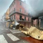 Daños en la infraestructura de un edificio tras el paso del huracán Ida