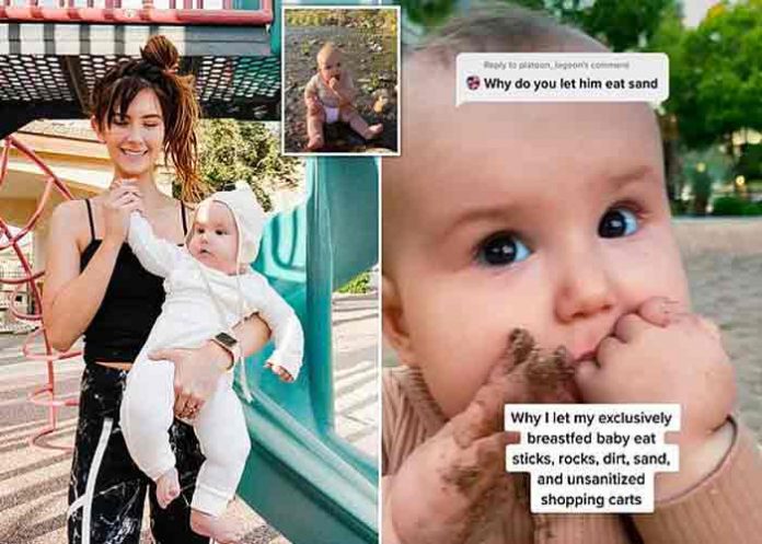madre-vegana- Viral en TikTok: Madre filma a su bebé masticando arena y piedras