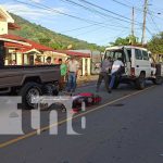 Con golpes en la cara resulta motociclista tras accidente en Matagalpa Escena de un fuerte accidente de tránsito en San Ramón, Matagalpa