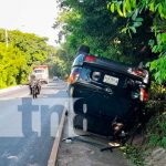 Managua: Conductor ileso tras volcarse en el km 9.5 de la Carretera Sur Conductor ileso tras volcarse en el km 9.5 de la Carretera Sur en Managua