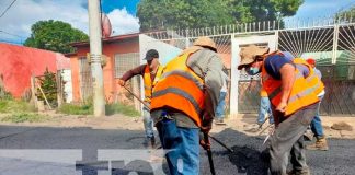 Asfaltan siete calles del barrio Villa Austria en Managua