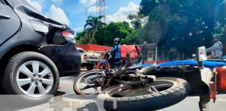 Fuerte accidente de tránsito registrado en el km 12.5 de la Ctra. a Masaya