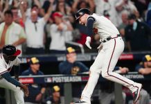 Jonrón de Freeman coloca a Bravos en Serie de Campeonato mlb, bravos, atlanta, cerveceros, milwaukee,
