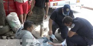 Escena de accidente de tránsito en Managua