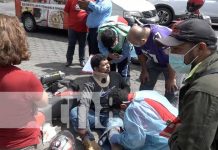 Motociclista lesionado al ser colisionado por un vehículo en Managua Accidente en Managua