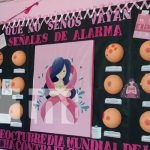 Cáncer de Mama: tema de relevancia en el Hospital Bertha Calderón Hospital Bertha Calderón, con mensajes alusivos al cáncer de mama