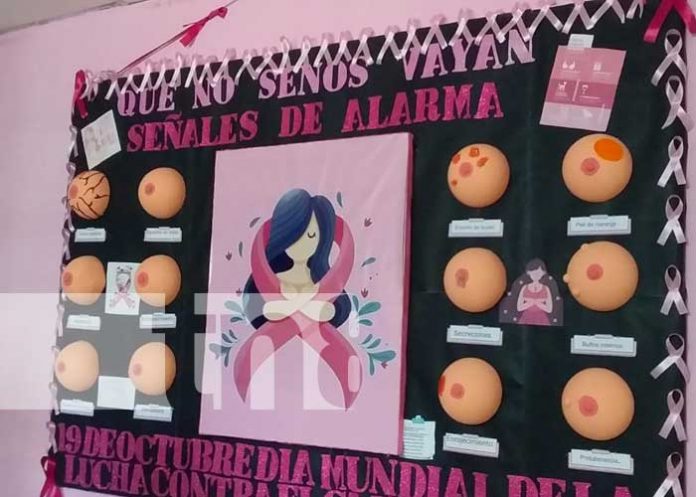 Hospital Bertha Calderón, con mensajes alusivos al cáncer de mama