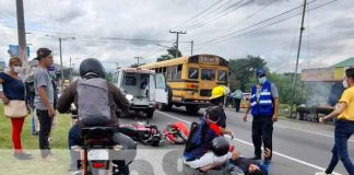 Escena del accidente de tránsito que dejó dos lesionados en Ctra. Nueva a León