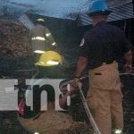 Lugar de un incendio con bagazo seco en Carazo
