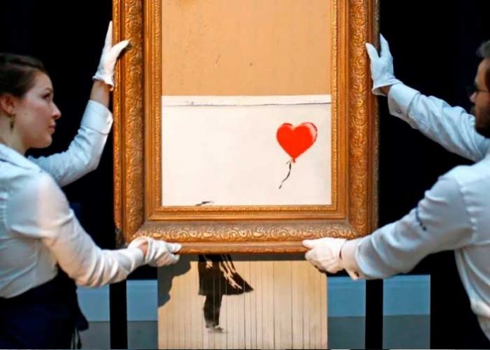 obra Obra Banksy triturada rompe récord al ser vendida por 25,4 millones de euros