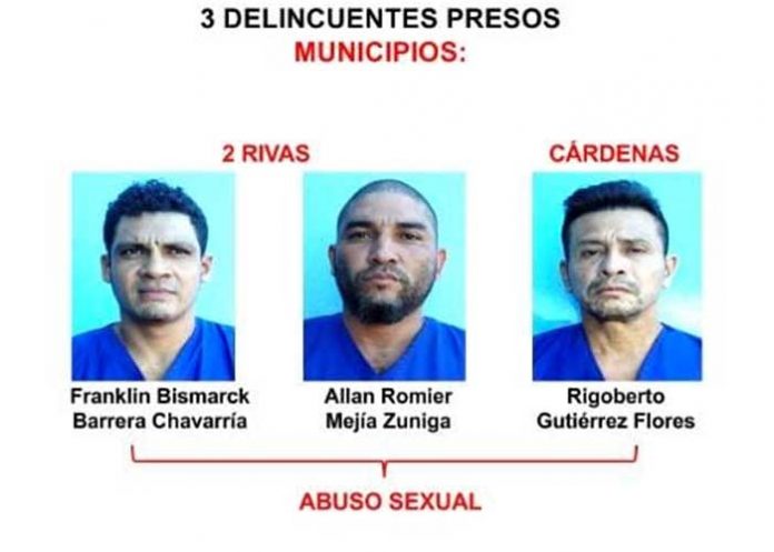Delincuentes capturados en Rivas