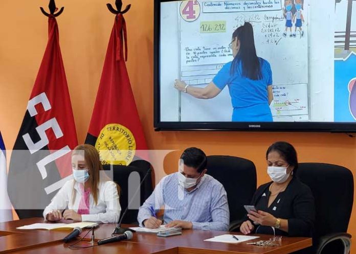 Conferencia de prensa sobre las teleclases en Nicaragua
