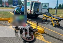 Motociclista ebrio escapa de la muerte en Carazo Motociclista ebrio escapa de la muerte en Carazo