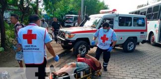 Escena del accidente de tránsito en Managua