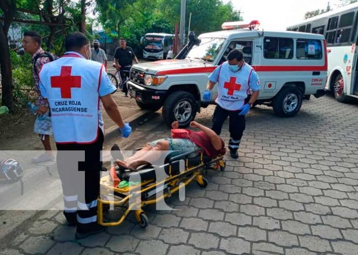 Escena del accidente de tránsito en Managua