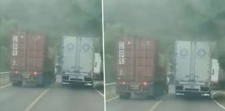 "Quedó para contarlo", furgonero invade carril a bus en la cuesta Cucamonga