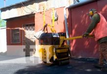 Avanza con éxito tres cuadras renovadas del barrio José Benito Escobar, Managua Nuevas calles con asfalto en el barrio José Benito Escobar, Managua