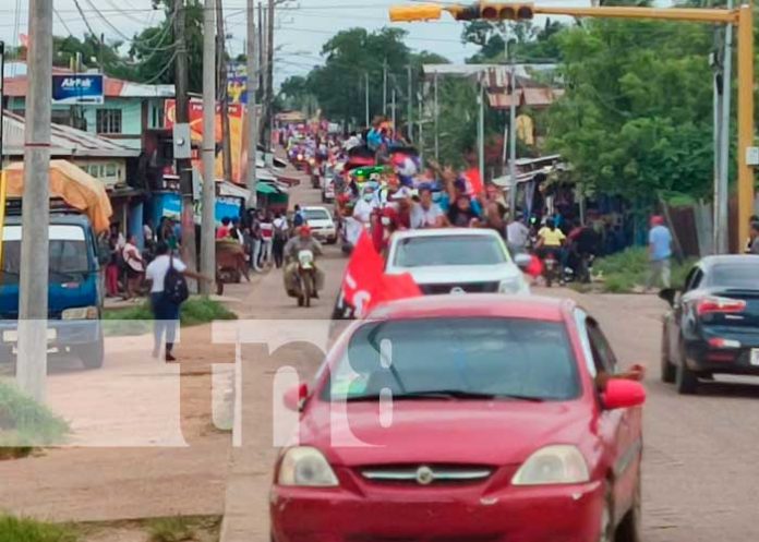 Caravana de celebración del FSLN en el Caribe Norte