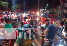 Celebración en Chinandega por victoria del FSLN