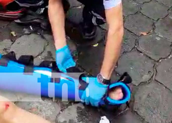 Mujer lesionada tras accidente de tránsito en Managua