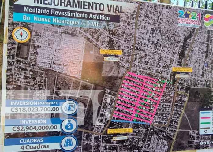 Alcaldía realiza proyecto de mejoramiento vial en el Distrito V, Managua