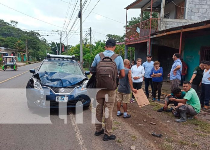 Motociclista y acompañante lesionados tras impactar con vehículo en Matagalpa