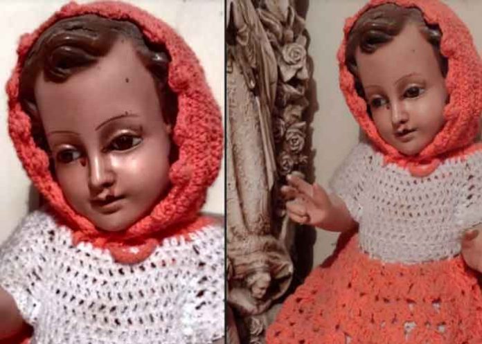 Imagen del Niño Jesús llora lágrimas de sangre en México