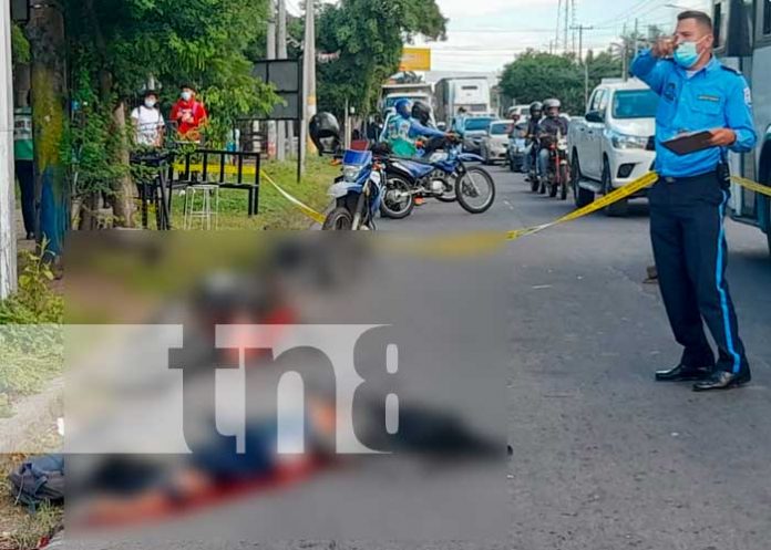 Escena de un brutal accidente de tránsito en Las Brisas, Managua