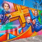 Ministerio de Educación inaugura mural histórico en Chinandega Elaboración de mural histórico en Chinandega