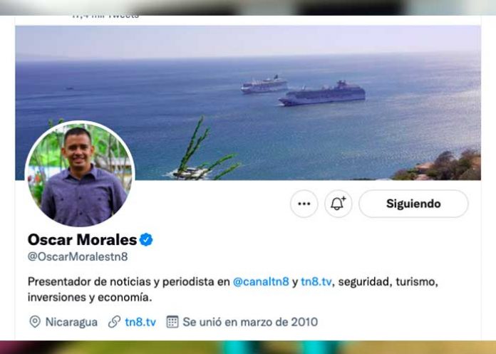Periodista de Crónica TN8, Oscar Morales, verificado en Twitter