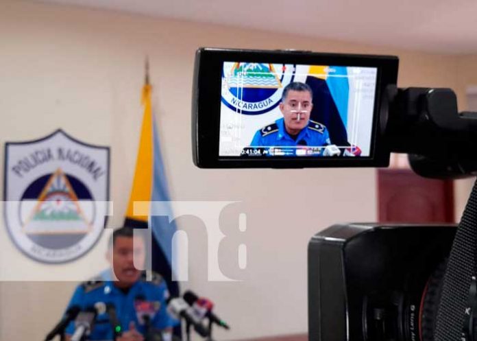 Conferencia de prensa de la Policía Nacional en Nicaragua